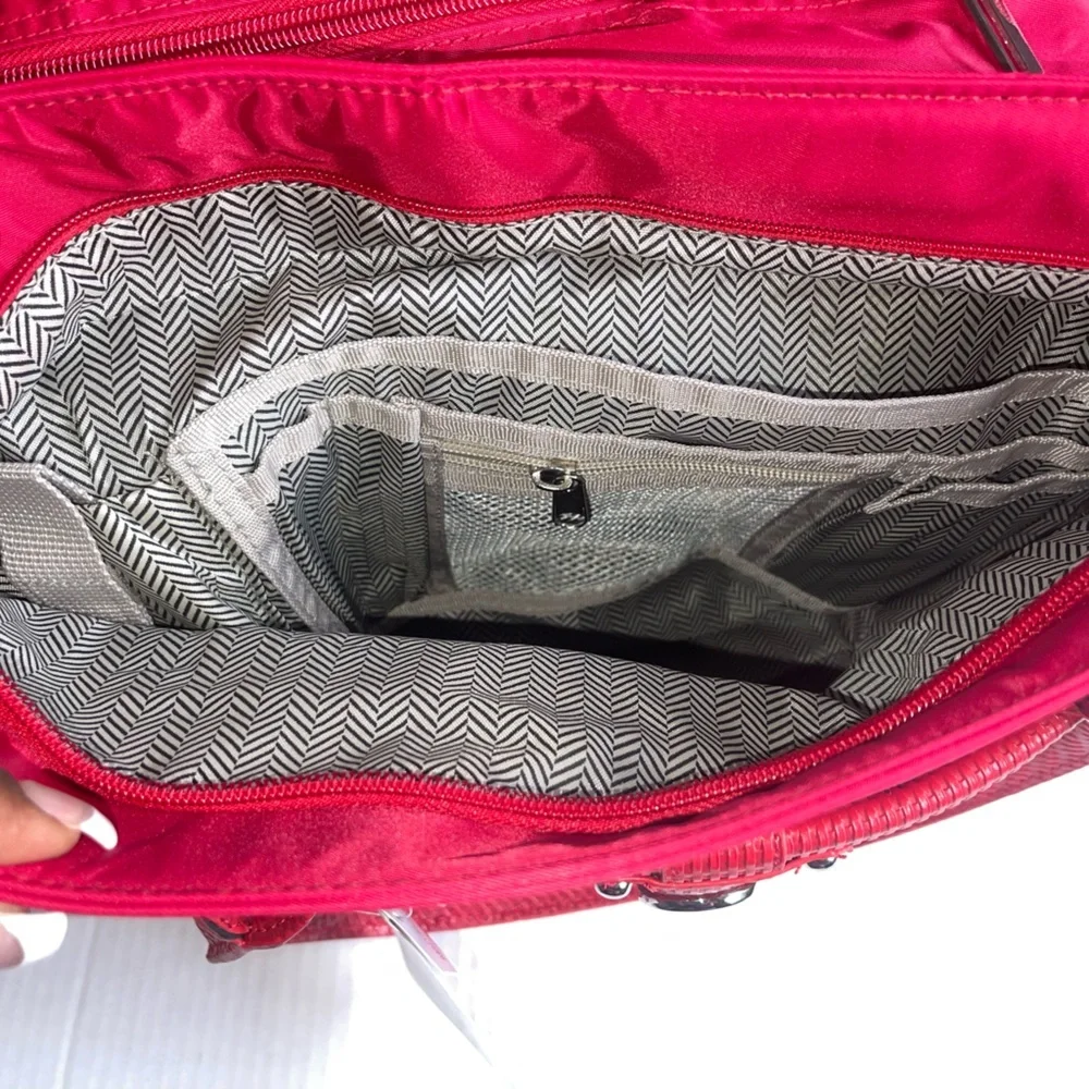 NWT TravelSmith Red Nylon Carry On Tote Travel Bag Organizer